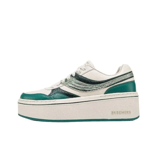 Skechers Court Classics Low Топ Кроссовки для скейтбординга Женские Белые Зеленые