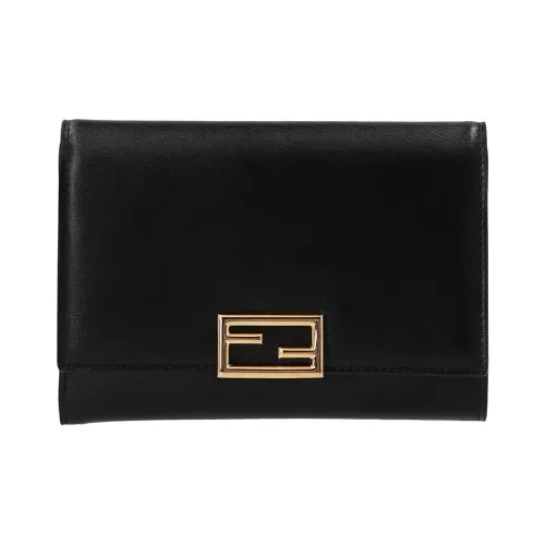 FENDI Кошелек из телячьей кожи держатель для карт женский черный