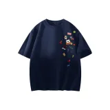 [Heavyweight 100% cotton] Темно-синий Синий (Большой Милый Парк развлечений Логотип на левом плече)