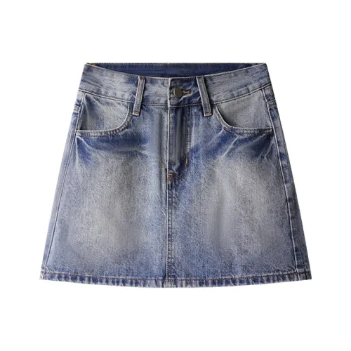 Water Embraces The Galaxy. Джинсовые короткие юбки Женские Винтажный синий