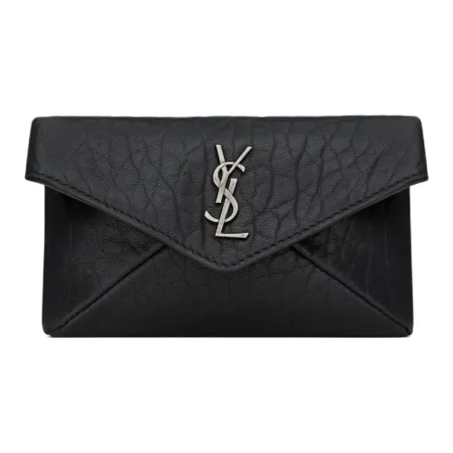 SAINT LAURENT CASSANDRE Кожа Держатель для карт Унисекс Черный