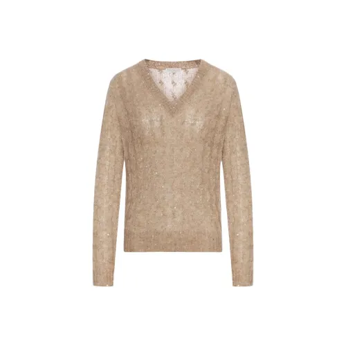 Brunello Cucinelli Бежевые Женские Свитеры