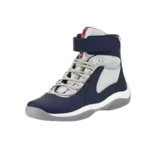 PRADA Высокие Топы Повседневная Обувь Мужская Синяя