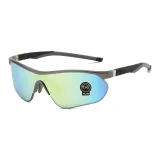 Серый оправа с золотыми зеркальными линзами