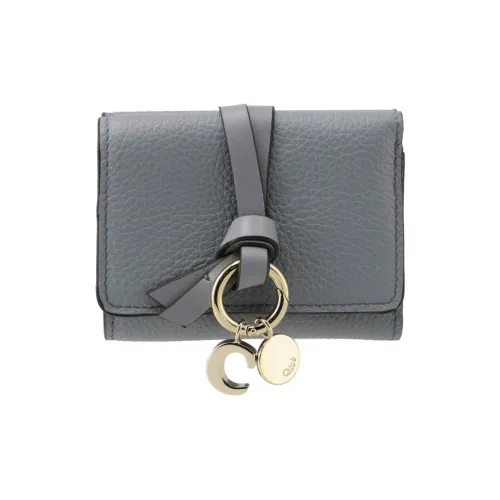 Chloe Alphabet Телячья кожа Кошелек Мини Женские Бурно-синий