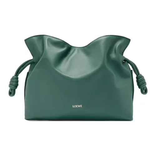 LOEWE Flamenco Napa Голень Кожа Одно плечо Клатч Средний Женские Ветивер Зеленый