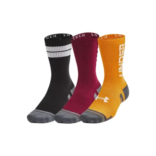 Under Armour Tech 3 Pack Черный+Красный+Желтый Унисекс MID Носки до икры