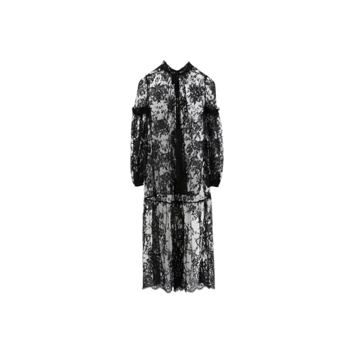 Alexander McQueen Black Женские Длинные Рукава Платья