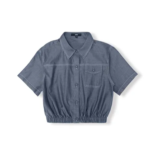 MJ STYLE Темно-синие Женские Рубашки