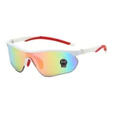 Белая оправа с розовыми зеркальными линзами