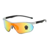 Серебряная оправа с красными зеркальными линзами