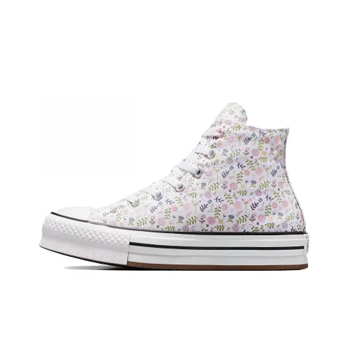 Converse Chuck Taylor All Star Износостойкие Дышащие Высокие Кеды Женские Белые Розовые