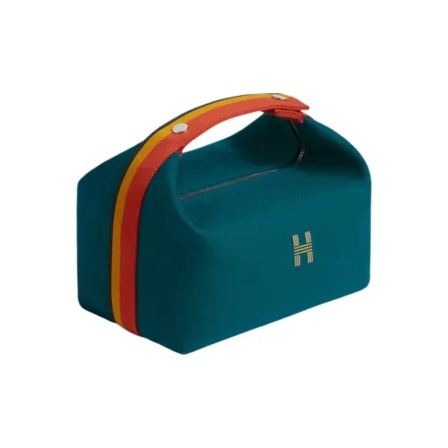HERMES Невеста a Brac Шерсть Дорожная сумка Сумка для хранения Сумка Туалетная сумка Большая женская Павлин синий