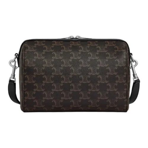 CELINE Triomphe Холщовая сумка сумка через плечо мини женская коричневая