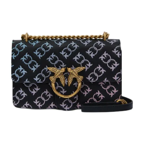 PINKO Love Bag Сумка через плечо из коровьей кожи мини-сумка женская черная и разноцветная
