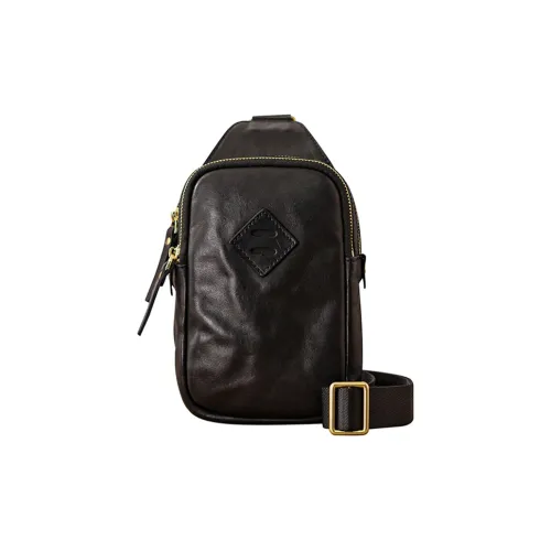 Back Step Сумка через плечо из коровьей кожи маленькая унисекс черная