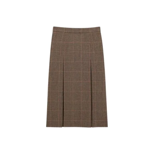 SAINT LAURENT Повседневный Длинный Юбка Женская Светло-Коричневый