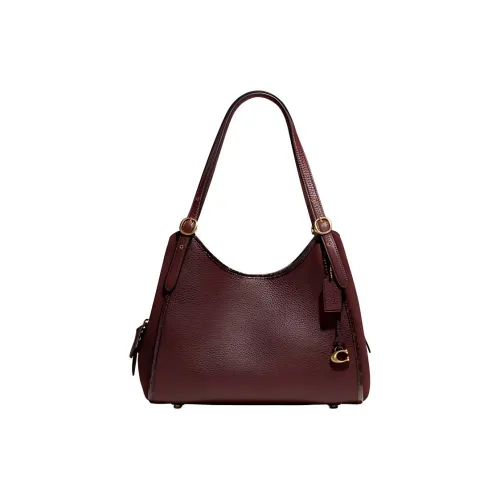COACH Lori Каменная кожа Сумка через плечо Большая Женская Бургунди