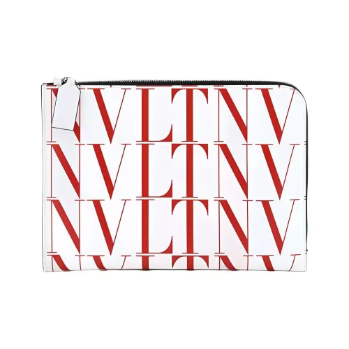 Valentino Кожа Сумка Клатч Мужской Красный Белый