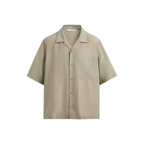 ZARA Оливково-зеленые Мужские Рубашки