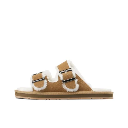 JOSINY Резиновая подошва шлепанцы женские бархат коричневый