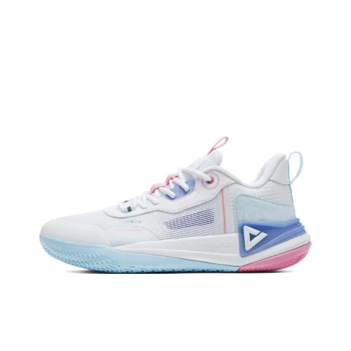 PEAK Slip-resistant Abrasion-resistant Breathable Low-Top Basketball Shoes Men's White PEAK Противоскользящие Устойчивые к износу Дышащие Низкие Баскетбольные Кроссовки Мужские Белые