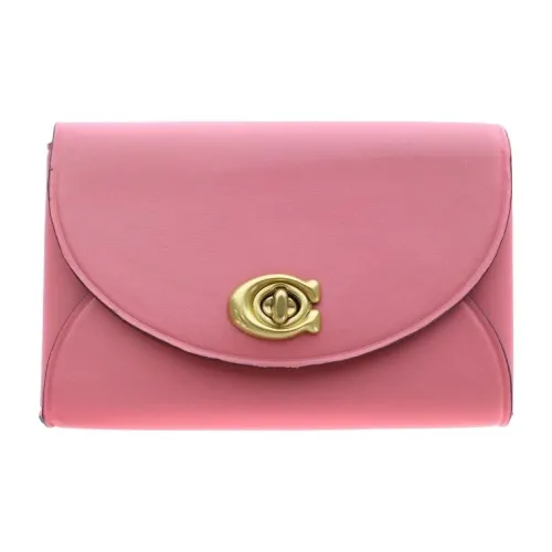 COACH Карточный чехол Телячья кожа с вставками из кожи Кошелек Держатель для карт Мини Женский Розовый