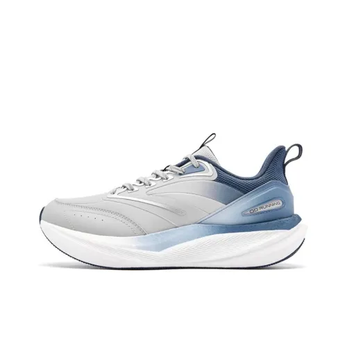 QIAODAN Амортизаторы Shock Slip-resistant Abrasion-resistant Легкие Низкие Кроссовки для бега Мужские Серый Синий