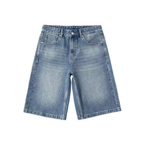 ZENGZHI Blue Men's Denim Shorts ZENGZHI Синий Мужские Джинсовые Шорты