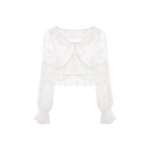 Blovelan Фея Абрикос Женские Шифоновые Рубашки