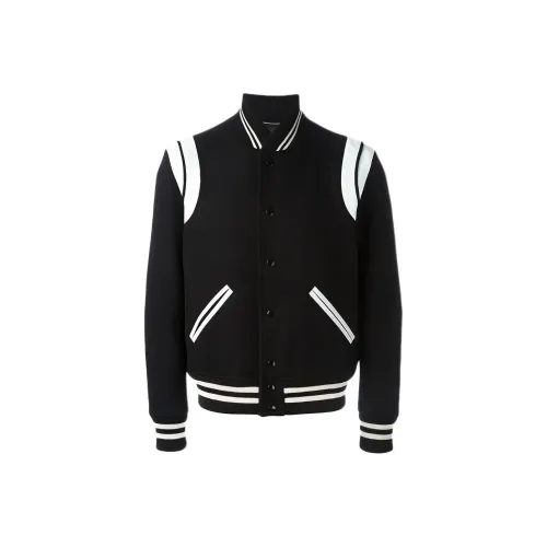 SAINT LAURENT Бейсбольная куртка Мужская Черная