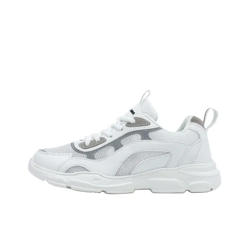 Singing Износостойкий Дышащий Увеличивающий Высоту Низкий Топ Кроссовки с Толстой Подошвой Унисекс Белый