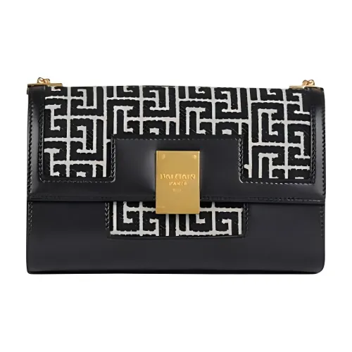 BALMAIN 1945 Телячья кожа с хлопком Сумка через плечо Сумка на плечо Женская Черная