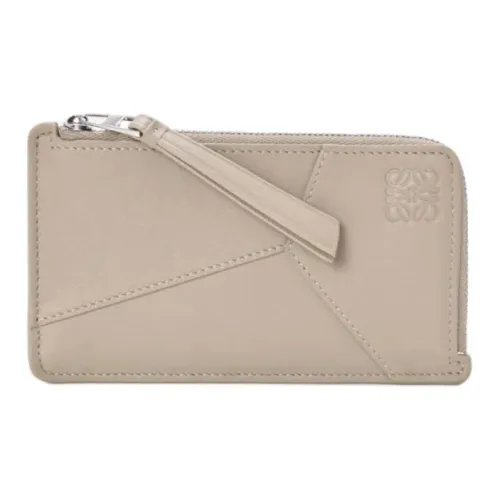 LOEWE Пазл Телячья кожа Монета Кошелек Унисекс Бежевый