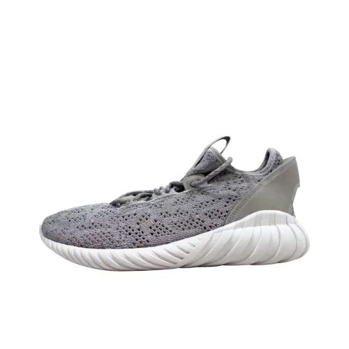 Adidas Tubular Doom Sock Устойчивый к истиранию Низкий Топ Повседневные Беговые кроссовки Женские Серый Белый