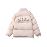 Розовый, без подкладки, хлопковый пуховик