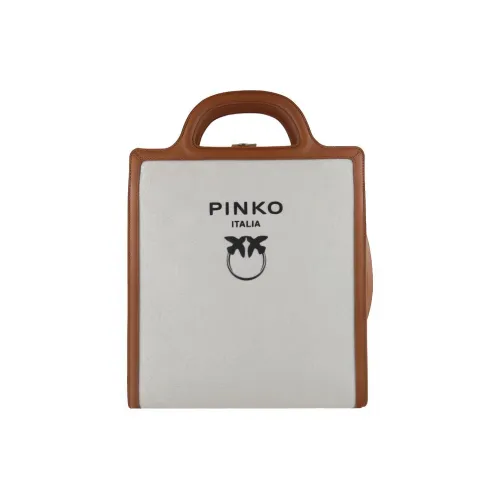 PINKO Сумка из ткани с коровьей кожей большая унисекс бежевый желтый и коричневый