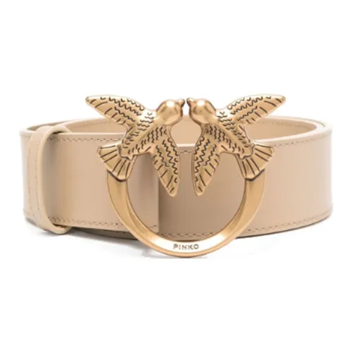 PINKO Телячья кожа Кожаные ремни Женские Бежевый Ширина 4CM