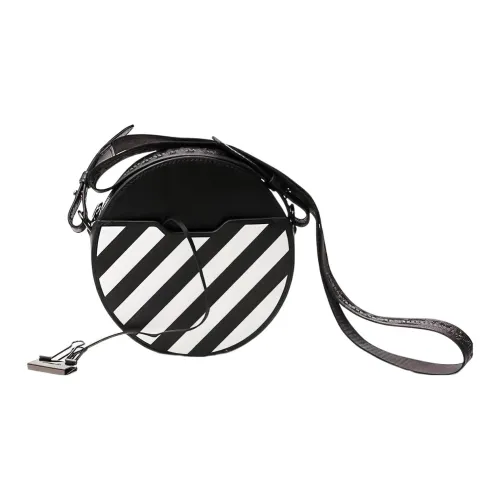 Off Белый Кожа Сумка через плечо Сумка на плечо Женская Черно-белая