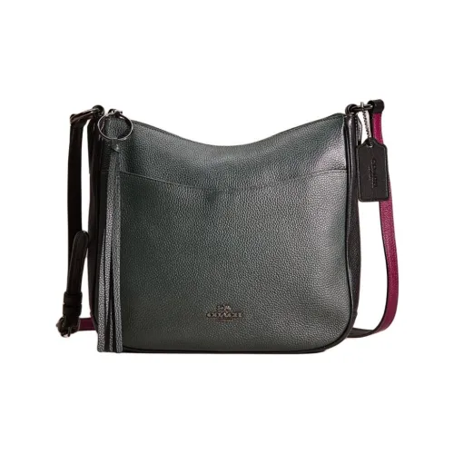 COACH Chaise Полированная Галечная Кожа Сумка через плечо Средняя Женская Металлическая Кипарис Многоцветная