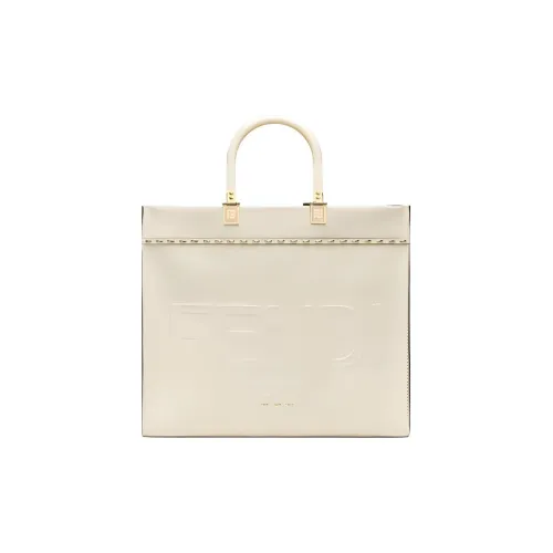 FENDI Кожа Тоут Сумка Сумка для покупок Сумка через плечо Сумка среднего размера Женская Белая