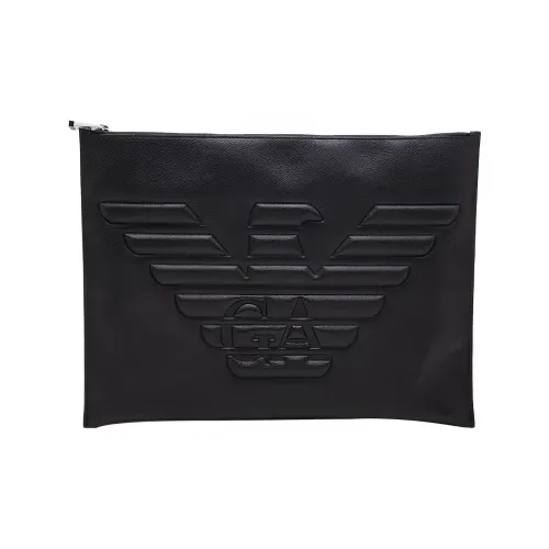 EMPORIO ARMANI Кожа Доска для ноутбука Конверт Сумка Клатч Большой Мужской Черный