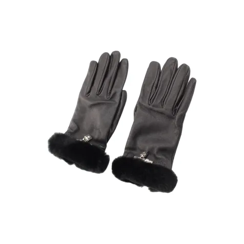 HERMES Перчатки из бараний шерсти Женские Черные