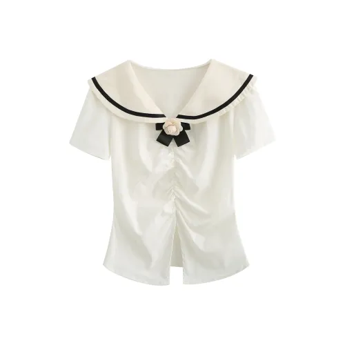 MENGXIAOQI Абрикосовый топ Женские Рубашки