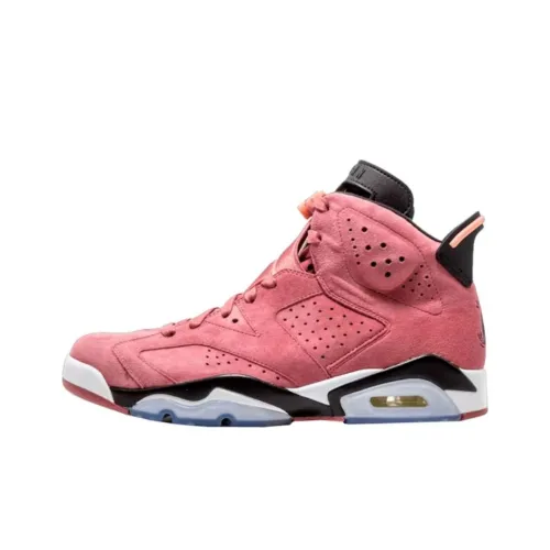 Jordan Air Jordan 6 Износостойкие Высокие Топы Винтажные Баскетбольные Кроссовки Мужские Розовые