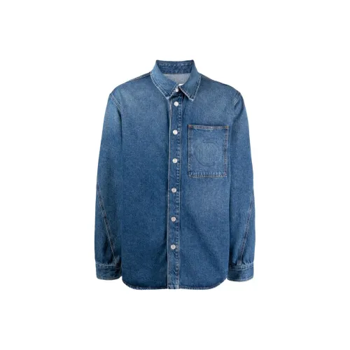 TRUSSARDI Мужские Синие Рубашки