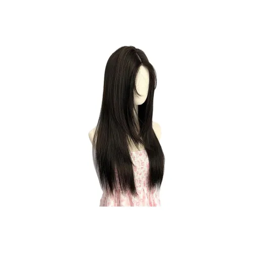 FANJING Mechanical Maid Black Long Straight Полный набор париков