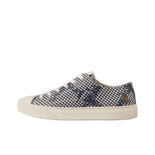 Vivienne Westwood Low-Top Canvas Shoes Plaid Black Men's