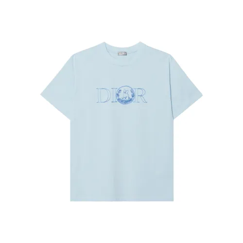 DIOR SS25 Летняя коллекция мужская одежда рубашка мужская синий