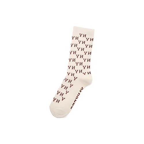 MLB Monogram Collection 1 Пачка Темный крем Унисекс MID Носки до икры